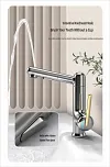 Rotating robotic arm washbasin faucet bathroom vanity sink hand basin hot and cold water faucet