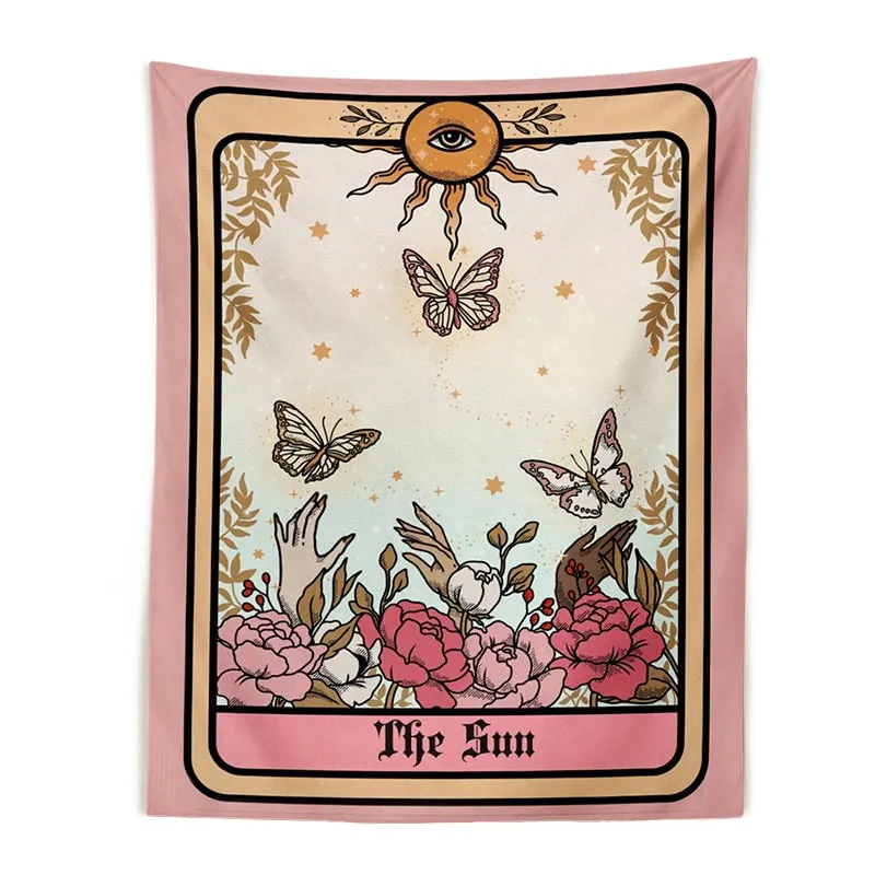 Tarot card Tapestry Wall Hanging The Sun tarot Bohemian Witchcraft Decoration Home Decoration Hippie Girls Dorm Room Decor