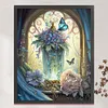 (Big Size) Vase And Butterfly In Garden - 14CT Stamped Cross Stitch 50*60cm/19.69*23.62in