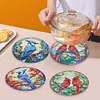 4Pcs Diamond Painting Coasters Bird In The Tree DIY Diamond Art Crafts Projects