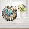 (Upgrade Size)DIY Double Sided Effect Diamond Painting Hanging Pendant Kit (Flower Butterfly)