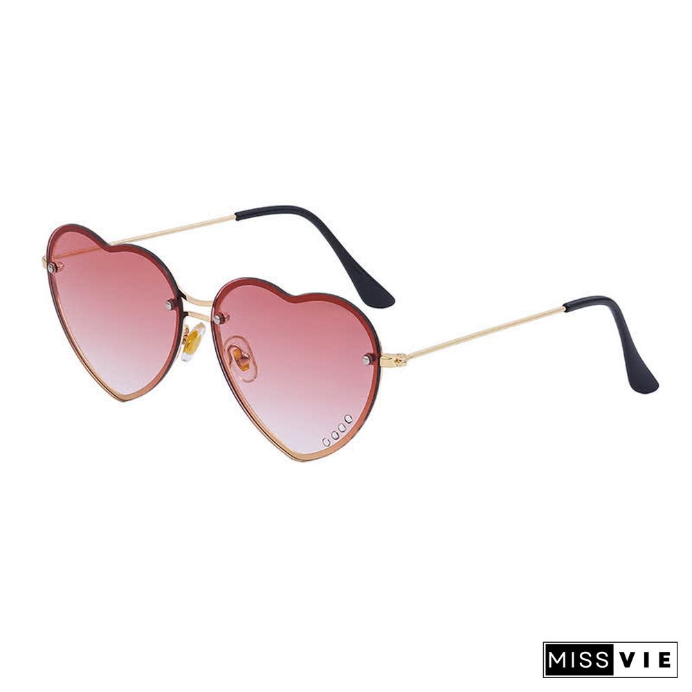 Love Heart Design Gradient Color Sunglasses