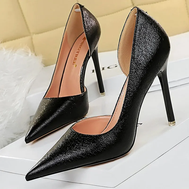 BIGTREE Shoes High Heels Gold Sliver Black Champagne Women Pumps Sexy Wedding Shoes Stiletto Heels Female Shoes Plus Size 43