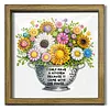 Diamond Painting Wooden Double-Sided Flower Ornaments Kit with Photo Frame Desktop