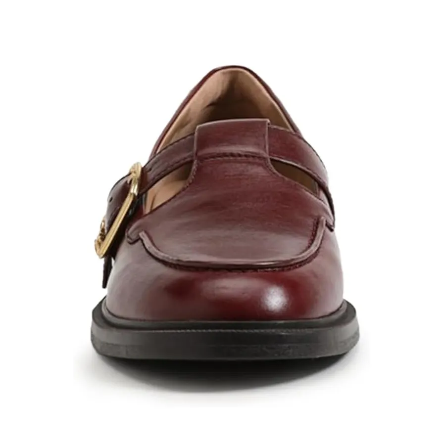 Brown Vegan Leather Round Toe Flat Comfy Loafers for Women