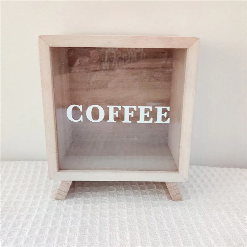 Personalized Wooden Piggy Bank Wood Money Box Desktop Ornaments Tipping Tank Kids Coin Counting Storage Tanks Saving Jar Crafts