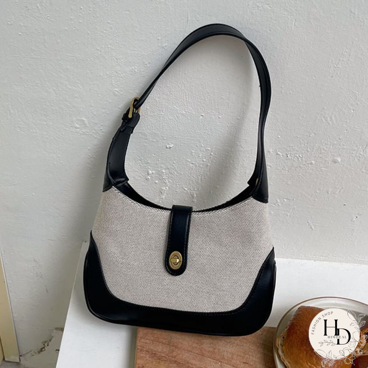 Adored Contrast Canvas Shoulder Bag
