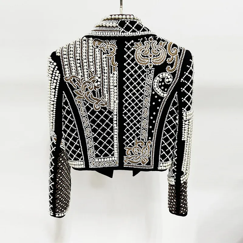 Nigikala Nigikala Early Spring New Star Fashion Luxury Heavy Industry Embroidery Nails Diamond Short Jacket Jacket