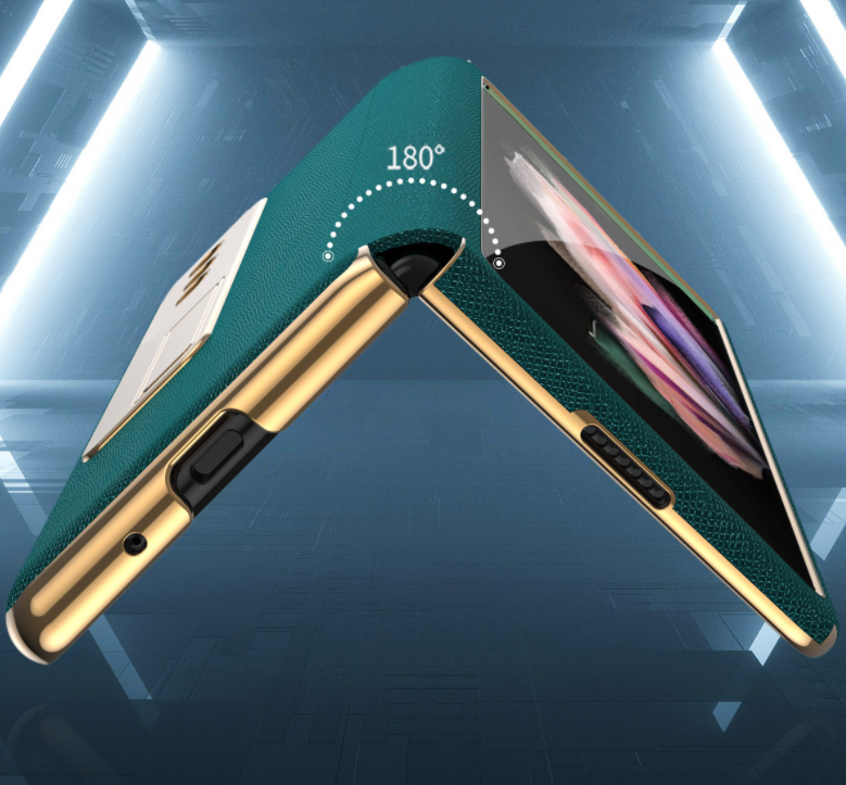 Samsung Z Fold 3/4 Hinge with Stand Tempered Film Shockproof Phone Case