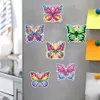 (US Local)6pcs/set DIY Diamond Painting Fridge Magnetic Sticker Kits (Butterfly)