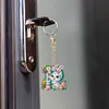 (US Local)PET Double Sided Special Shaped Easter Alphabet DIY Diamond Painting Keychain