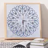 DIY Special Shaped Diamond Painting White Flower Wall Clock Craft Art Decor