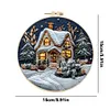 Xmas House-DIY Embroidery Kit with Pattern Cotton Threads Needles Hoop 30*30cm/11.81*11.81in