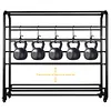 [US Local Warehouse] Fabric Roll Storage Rack with Wheel Large Textile Fabric Display Rack Floor-To-Ceiling Adjustable Hanging Rod Bracket Display Shelf Movable Organizer Holder for Curtain/Wallpaper/Tablecloth