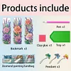 (US Local)3Pcs Special Shape Flowers 5D DIY Diamond Painting Bookmark Craft Kit