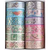 12/24 Rolls Adhesive Tape Reusable Flower Washi Tape Set Artwork Decorative Tape DIY Diamond Art Accessories