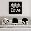 (25x25cm)DIY Pearl Painting Love Framed Handmade Pearl Material Art Kit Living Room Decor