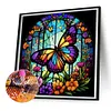Diamond Painting-DIY Full Round Drill Stained Glass Butterfly