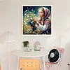 Girl Picking Flowers-11CT Stamped Cross Stitch 50*50cm/19.69*19.69in