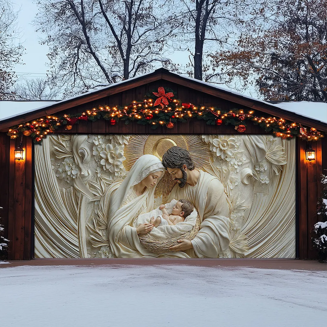 Garage Door Banner Decoration - Holy Family
