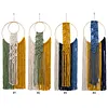 (Finished Product)Macrame Wall Hanging Boho Dream Catcher Hand Woven Leaf Tapestry Modern Aesthetic Tassel Wall Decor for Home Bedroom Living Room