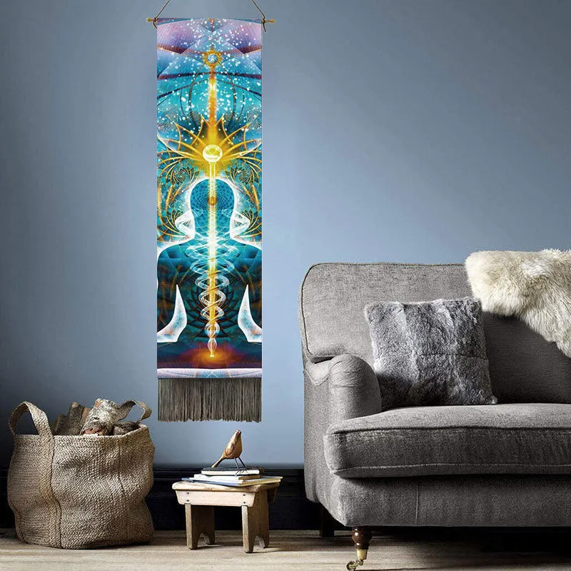 Lifelike Snake Wall Hanging Phase Tapestry Bohemia Tarot Tassel Tapestry Boho Mandala Art Tapestries For Bedroom Office Decor
