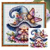 Butterfly Gnome - 11CT Stamped Cross Stitch - 45*45cm