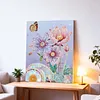 (40x50cm)Gold Foil Canvas Hot-stamped Floral Designs 5D DIY Diamond Painting Kit with Inner Frame