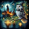 Owl Castle-11CT Stamped Cross Stitch 40*40cm