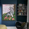 >SALE<Full Embroidery Eco-cotton Thread 11CT Printed White Tiger Cross Stitch 52x65cm