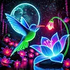 Luminous Hummingbirds-Full Round Diamond Painting