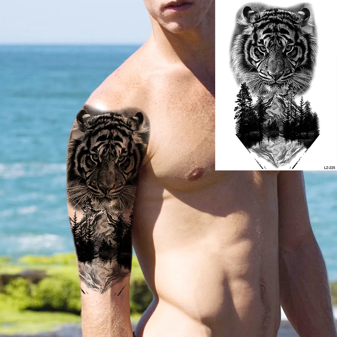 Sdrawing Large Anchor Back Octopus Pirate Skeleton Halloween Temporary Tattoos For Men Adult Compass Wings Fake Tattoo Stickers