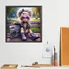 Jolie fille aux grands yeux ronde drill diamond painting-40 * 40cm