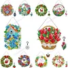 DIY Diamond Painting Hanging Wreath Kit Home Door Decor(Include Chain and Lamp Belt)