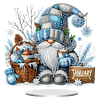 Diamond Painting Acrylic Single Sided January Snowflakes Gnome Gnome Ornaments Tabletop Home Office Decor