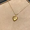Retro Palace Style Brushed Heart Necklace Niche High-End Design Light Luxury Diamond Inlaid Exquisite Temperament Female Clavicle Necklace