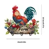 DIY Wooden Farm Rooster Diamond Painting Wall Hooks DIY Hook Kit