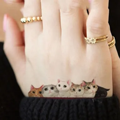 Waterproof Temporary Tattoo cute squirrel fox dog rabbit owl Cat animal fake tatto stickers flash tatoo for kids girl women lady