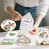 6pcs Diamond Painting Happy Birthdays Cake Greeting Card with Envelope for Family Friends Holiday Gift Congratulations