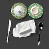 6pcs DIY Anti Slip Green Mandala Coasters Stackable Creative for Tabletop Protection