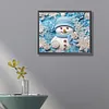 >SALE<5D DIY Partial Special Shaped Drill Diamond Painting Snowman-Blue Decor 40x50cm
