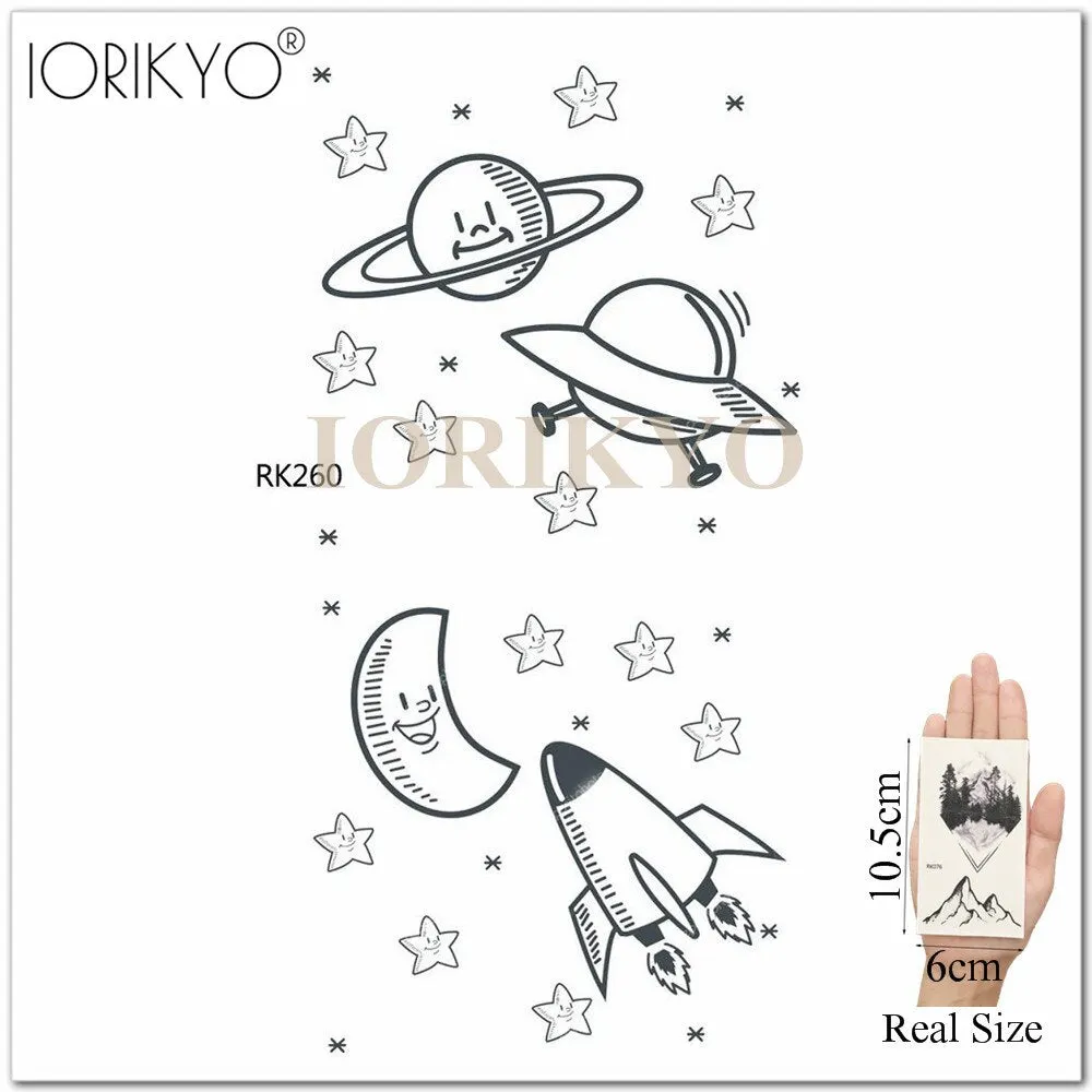 Cartoon Water Color Girls Tattoo Stickers Temporary Children Tattoo Women Stickers Ocean Jellyfish Beauty Flash Tatoos Cute