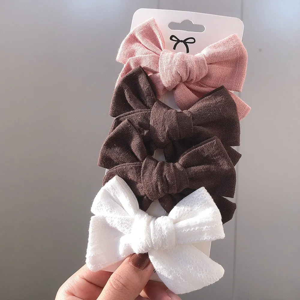 4Pcs/set 2021 New Leopard Print Hair Clips For Cute Girls BB Boutique Hairpins Bowknot Barrettes Headwear Kids Hair Acesssories
