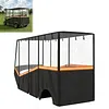 [US Local Warehouse] Fits 6-Person Golf Cart Rain Cover with Transparent Windshield & Reflective Strips 600D Waterproof Oxford Fabric Outdoor Golf Cart Protector Compatible with Club Car & for EZGO