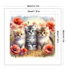 Cat-Partial 11CT Stamped Cross Stitch Bead Embroidery 36*36cm/14.17*14.17in