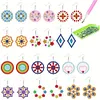 12 Pairs Double Sided Diamond Painting Earrings for Women Girls (Flower)