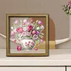 Diamond Painting Wooden Double-Sided Vase Tulips Ornaments Kit with Photo Frame Desktop