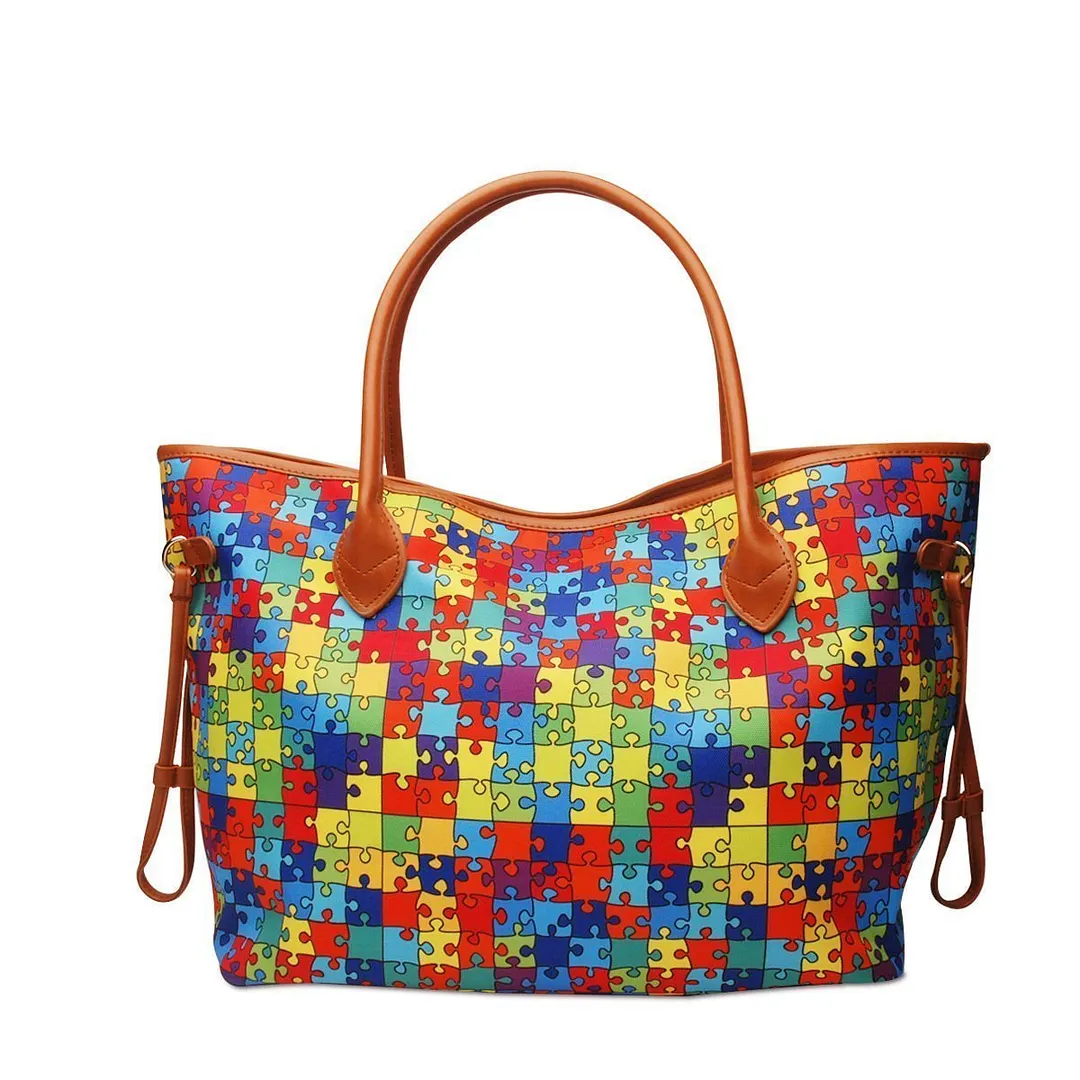 Ladies western ethnic PU two-piece handbag