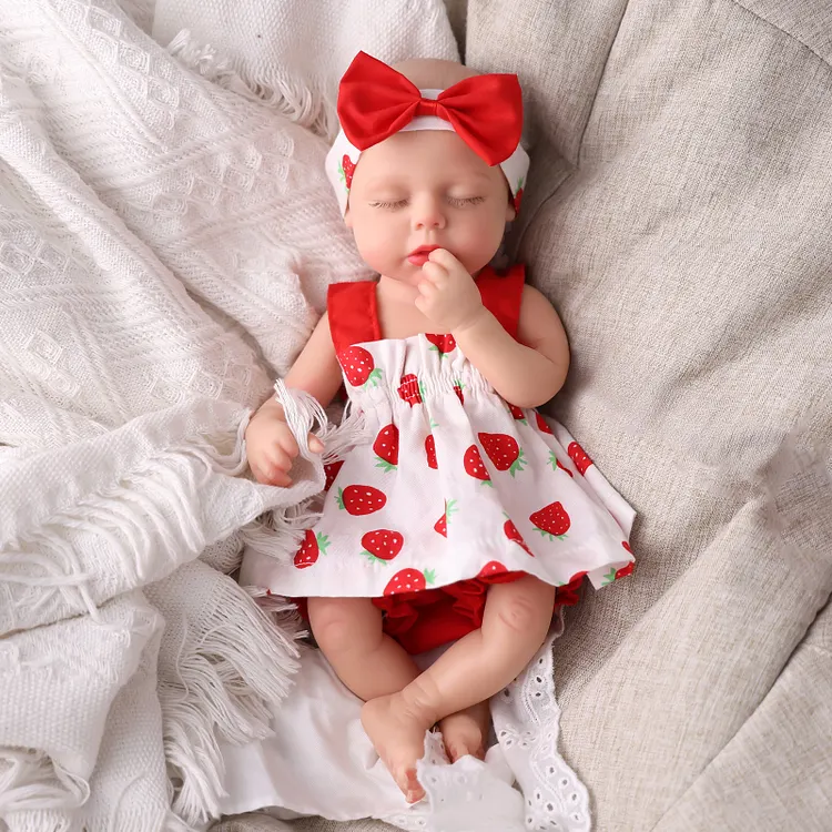Babeside Lucy 12'' Realistic Silicone Sleeping Baby Little Infant Girl Comfort Gift For Loved