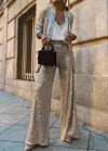 Women's Elegant Sequin Versatile Blazer Suit 